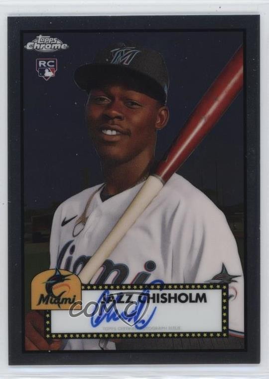 2021 Topps Chrome Platinum Anniversary Jazz Chisholm #PA-JZC Rookie Auto RC 02wb