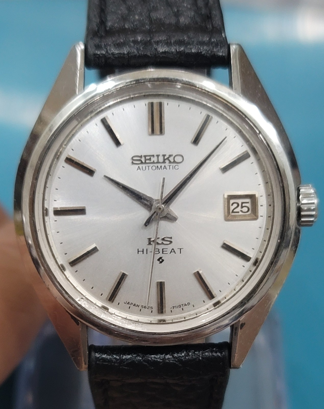 BEAT HI AUTOMATIC MENS VINTAGE SS KS WATCH KING 25J 1973S 28800BPH 5625 SEIKO - vintagewatches.pk