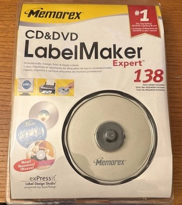 Memorex CD & DVD Label Maker Expert W/138 Labels & ExPressit Software New Sealed