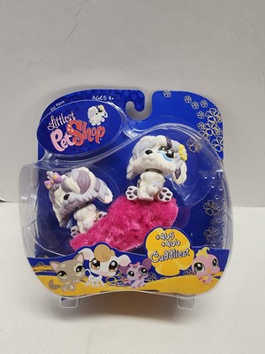 Littlest Pet Shop Dog #465 #466 Sheepdog 2007 White Gen 2 Set of 2