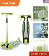 Kids 3-Wheel Scooter with LED Lights Adjustable Height - Perfect for Ages 3-12