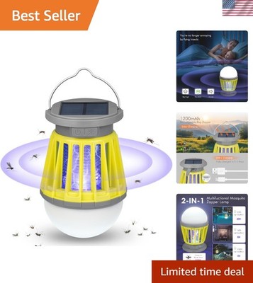Portable Solar Bug Zapper for Outdoor Use - Waterproof Mosquito Killer LED Light