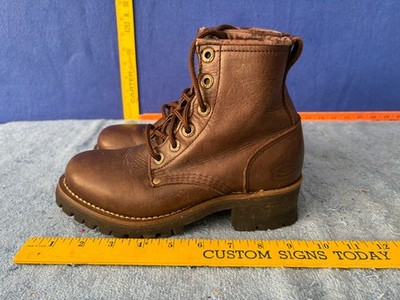 Skechers Brown Leather Logger Boots Women's size 6