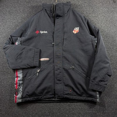Vintage Spyder US Ski Team Olympics Hooded Jacket Mens XL Black Thinsulate 90s