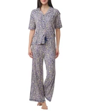 Splendid Women's 2-Pc. Notched-Collar Pajamas Set - Darkyellow, MEDIUM