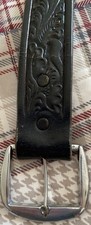 Vintage Justin Hand Tooled Leather Western Belt Size 26