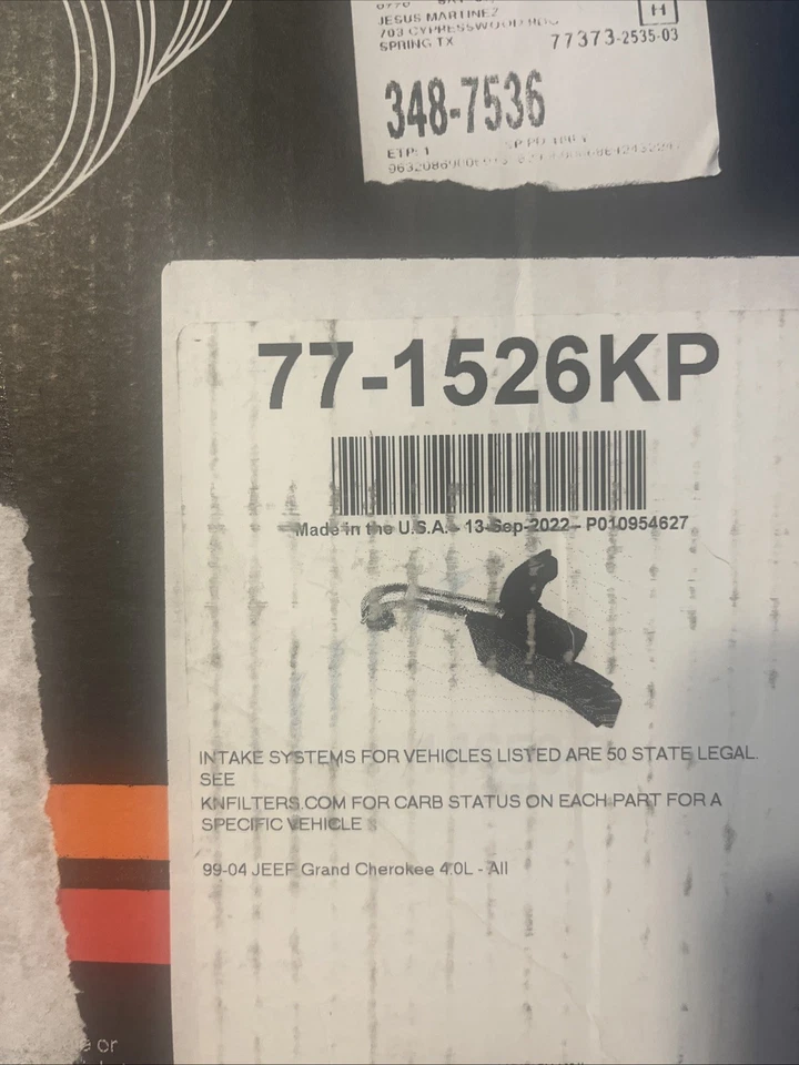 Entrada K&M para Jeep Grand Cherokee nunca usada nueva en caja ver fotos Foto 3 de 3