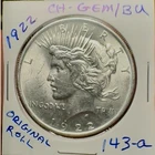 1922 CH-GEM/BU MS PEACE SILVER DOLLAR from Original Roll.   Free shipping