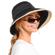 Women's Wide Brim Foldable Sun Hats for Summer Beach Outdoor Use Protection