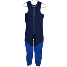 REI Blue Neoprene Full Body Wetsuit Sleeveless Front Zip Large Made in USA