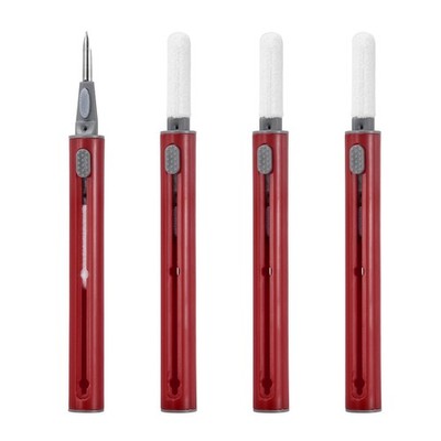 4PCS Earphone Cleaner Kit - Multi-Function Cleaner Kit Soft Brush,Burgundy