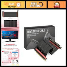 PCIe 5.0 Riser Cable for Vertical GPU Mount Right Angle 20cm Length Compat