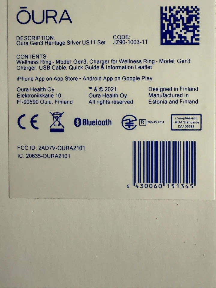 Oura Ring Gen 3 - Heritage -  Silver - Size 11 - Image 4 of 4