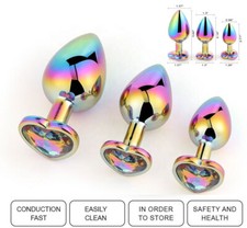 Anal Butt Plug Heart Stainless Jewel Butt Plug Sex Toy Gift for Women Men Couple