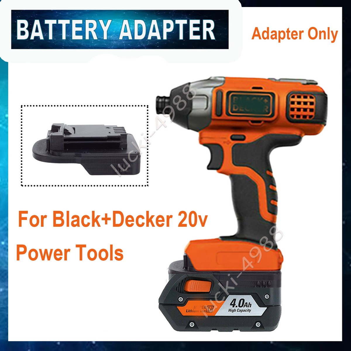 Adapter For Ridgid Aeg 18V Li Battery Convert to for Black*Decker