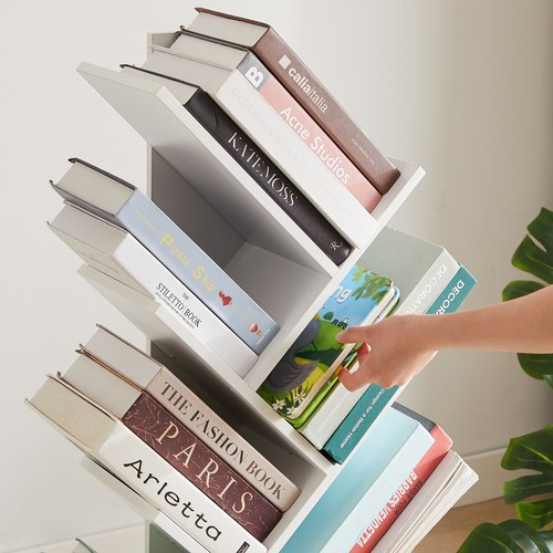 Estantería de madera para librería de árbol organizadora caja de almacenamiento para oficina en casa - Imagen 8 de 20
