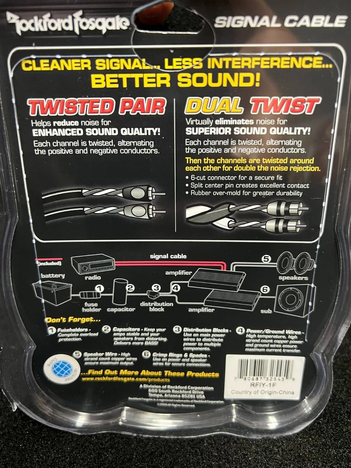 Rockford Fosgate RFIY-1F 1 Female to 2 Male Y-Adapter RCA Interconnect Cable - Image 4 of 4