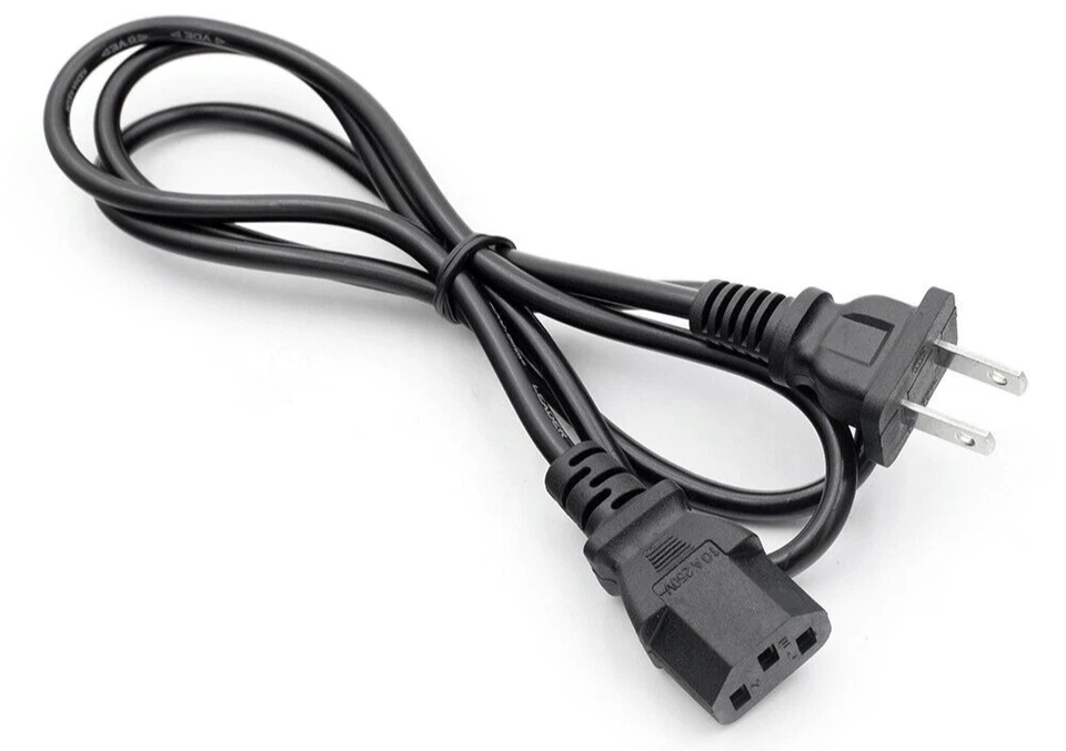 US 3 Prong 2 Pin Main Power Cord Adapter Cable PC Desktop Laptop Universal - Image 2 of 3