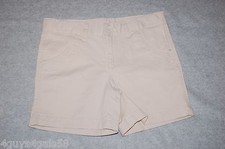 Girls LIGHT BEIGE MIDI CHINO SHORTS Adj Waist DRESSY CASUAL Belt Loops SIZE 8