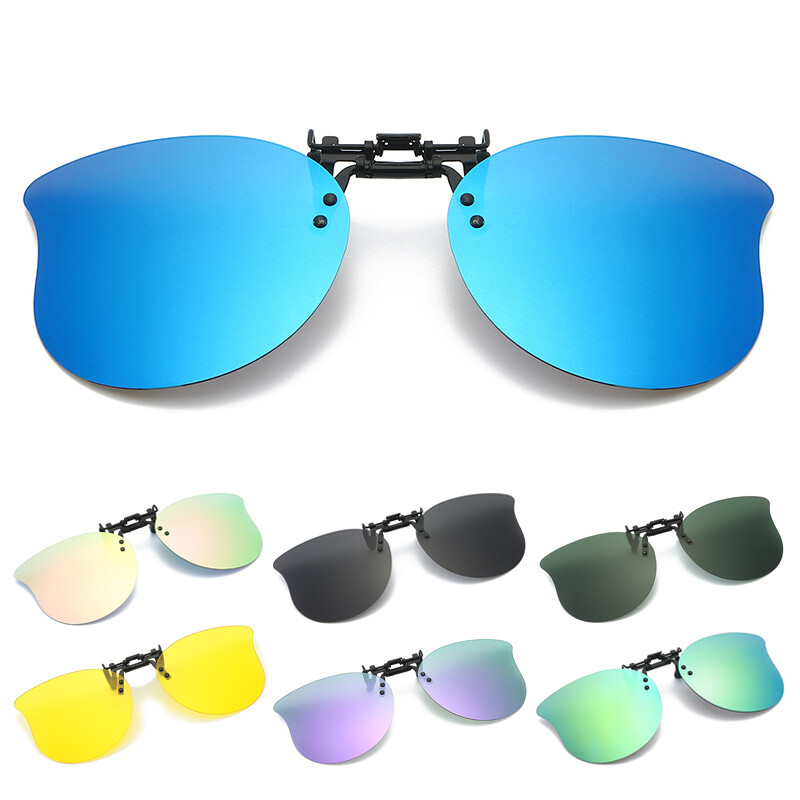 Polarized Cat Eye Clip on Sunglasses Rimless Flip Up Over  display picture 1