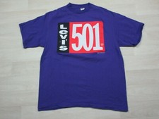Vintage 1992 Levis 501 T-Shirt USA Made (XL) Purple NOS No Wear Single Stitch