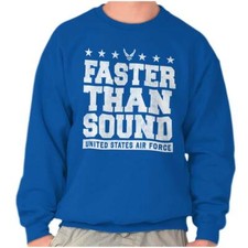 US Air Force Faster Than Sound USAF Logo Womens or Mens Crewneck Sweatshirt