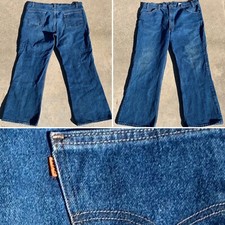 Vintage Levi’s 517 Jeans Made In USA 5 Pocket Zipper Fly Orange Tab W 42 L 30