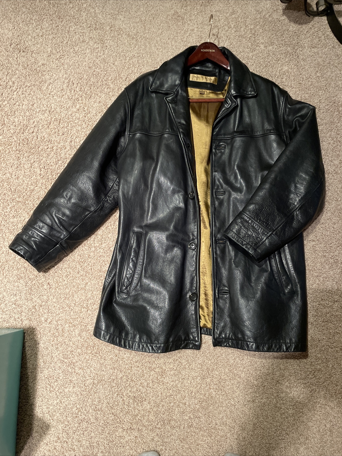 Marc New York Keanu Reeves Leather Coat Size Large black