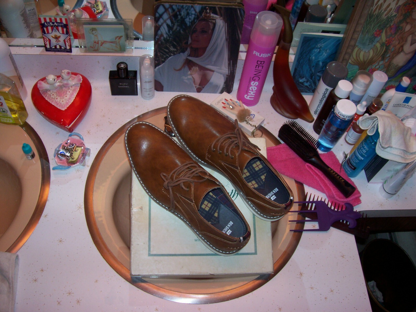 SAOLA NEW men's sz 10 Ben Sherman dress or casual shoes chocolate lace up very sharp!