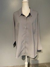 Elizabeth And Clarke 24w Button Front Shirt With Stain Tech
