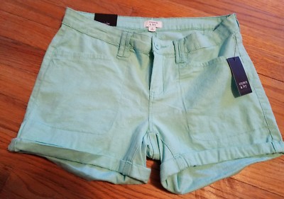 New NWT~ Crown & Ivy Women's Linen Shorts Cool Mint Green Size 2 $54.50