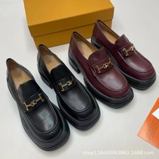 Tod's Women's Lambskin Thick Soled Temperament Round Toe Wedge Loafers