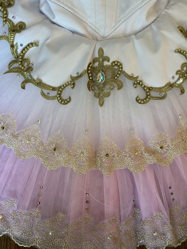 Disfraz Tutú de Ballet Profesional Paquita Aurora Azúcar Ciruela Rosa Mangas Blancas XS - Imagen 7 de 8