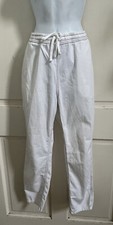 JAMES PERSE Women's White Utility Cotton Canvas Drawstring Pants Sz 3 WSTW1604