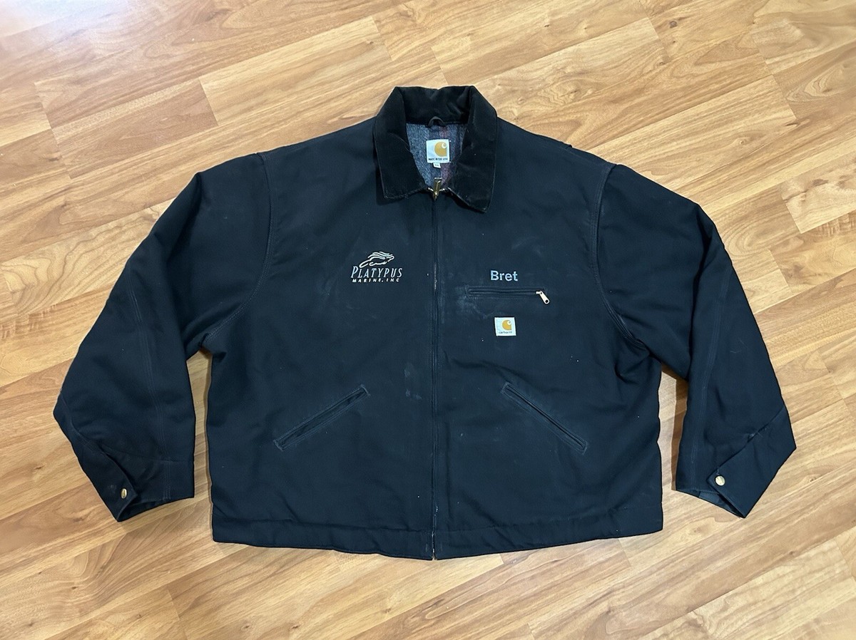 Vtg Carhartt Detroit Jacket J001 BLK 3XL 2013 Blanket Lined Canvas