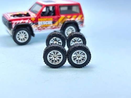 PROMO Hot Wheels Cromo/Oro 4 Raggi R/R Asse Lungo 1:64 Gomma Pneumatici 40 - Foto 13