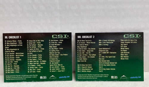 CSI Series 1 Trading Cards #1-100 Complete Set + Chase Sets Strictly Ink 2003 - Picture 2 of 15