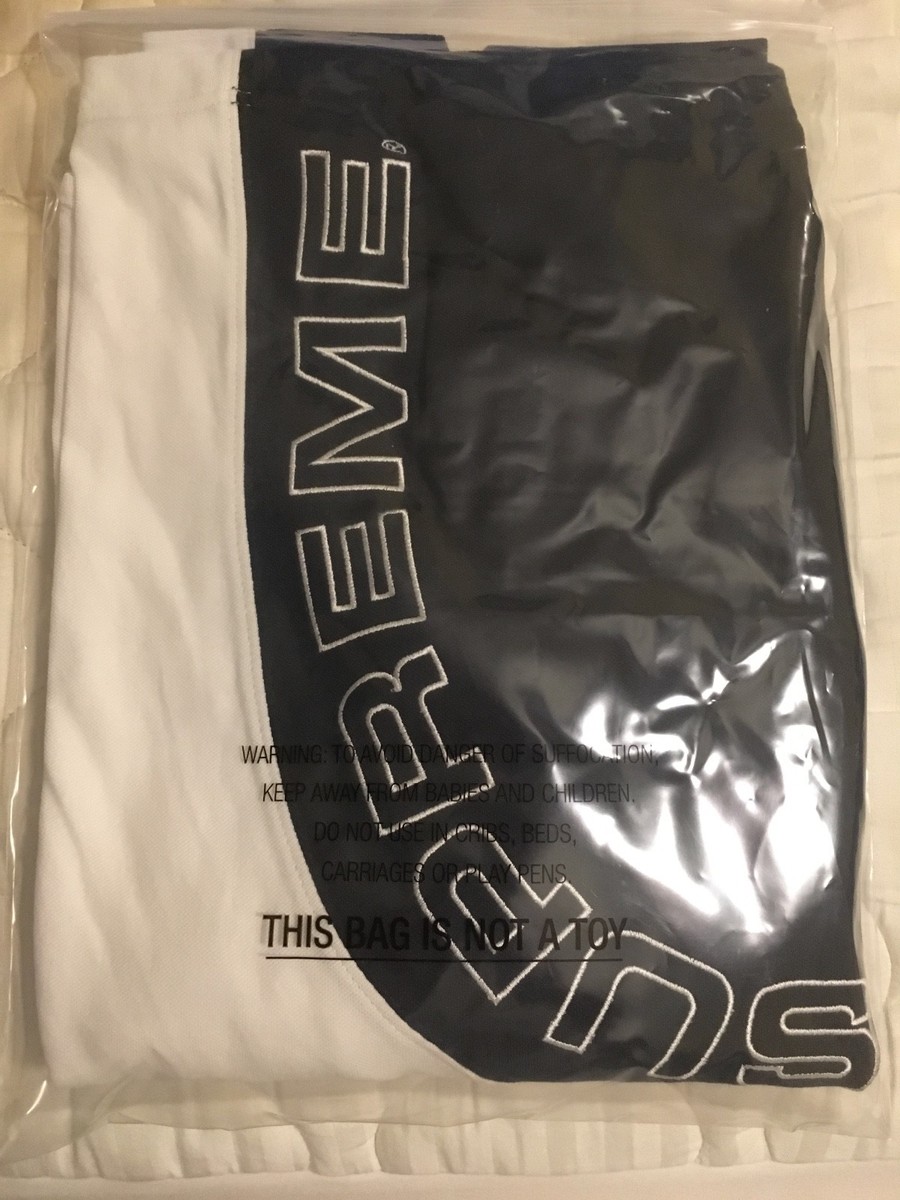 Supreme Corner Arc Long Sleeve Polo White Navy Size Medium Supreme Corner Arc Long Sleeve Polo White Navy Size Medium