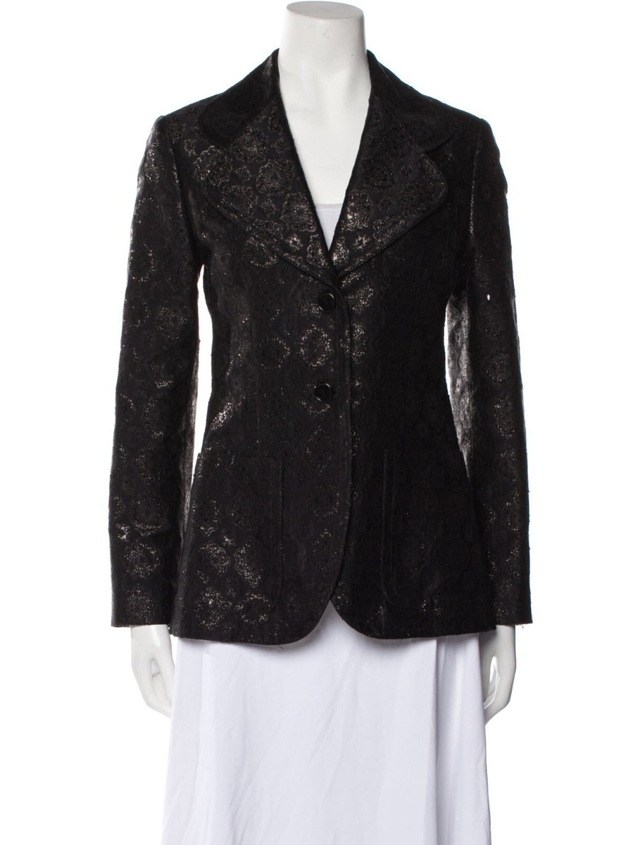 Prada Vintage Archive Spring 2002 Black Brocade Blazer Prada Vintage Archive Spring 2002 Black Brocade Blazer