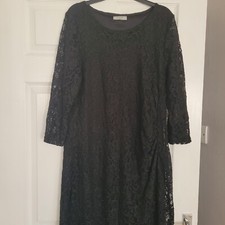 Womens size 20 Matalan Soon Party Dress Black sparkle Ruched stretch