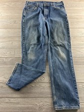 Carhartt B160-DST Relaxed Fit Straight Denim Blue Jeans Work Mens Size 36X34