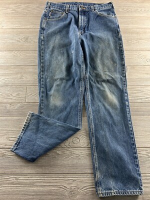 Carhartt B160-DST Relaxed Fit Straight Denim Blue Jeans Work Mens