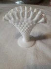 4 inch Tall Vintage Fenton Hobnail Fan Vase