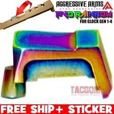 AGGRESSIVE ARMS 416 STEEL RAINBOW PVD PREMIUM EXTRACTOR for GLOCK GEN 1 2 3 4