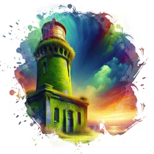 XXL 18X18 Car Sticker Watercolor Lighthouse Weatherproof Vinyl Decal