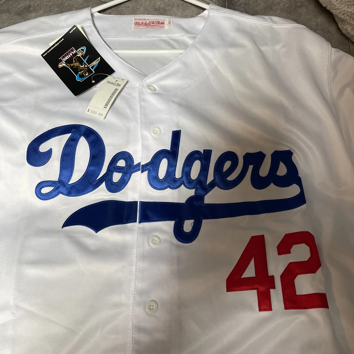 At Auction: MLB Brooklyn Dodgers #42 Robinson Stitched Mitchell & Ness Blue  Jersey - Medium