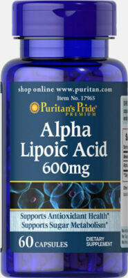Puritan's Pride Alpha Lipoic Acid 600 mg - 60 Capsules