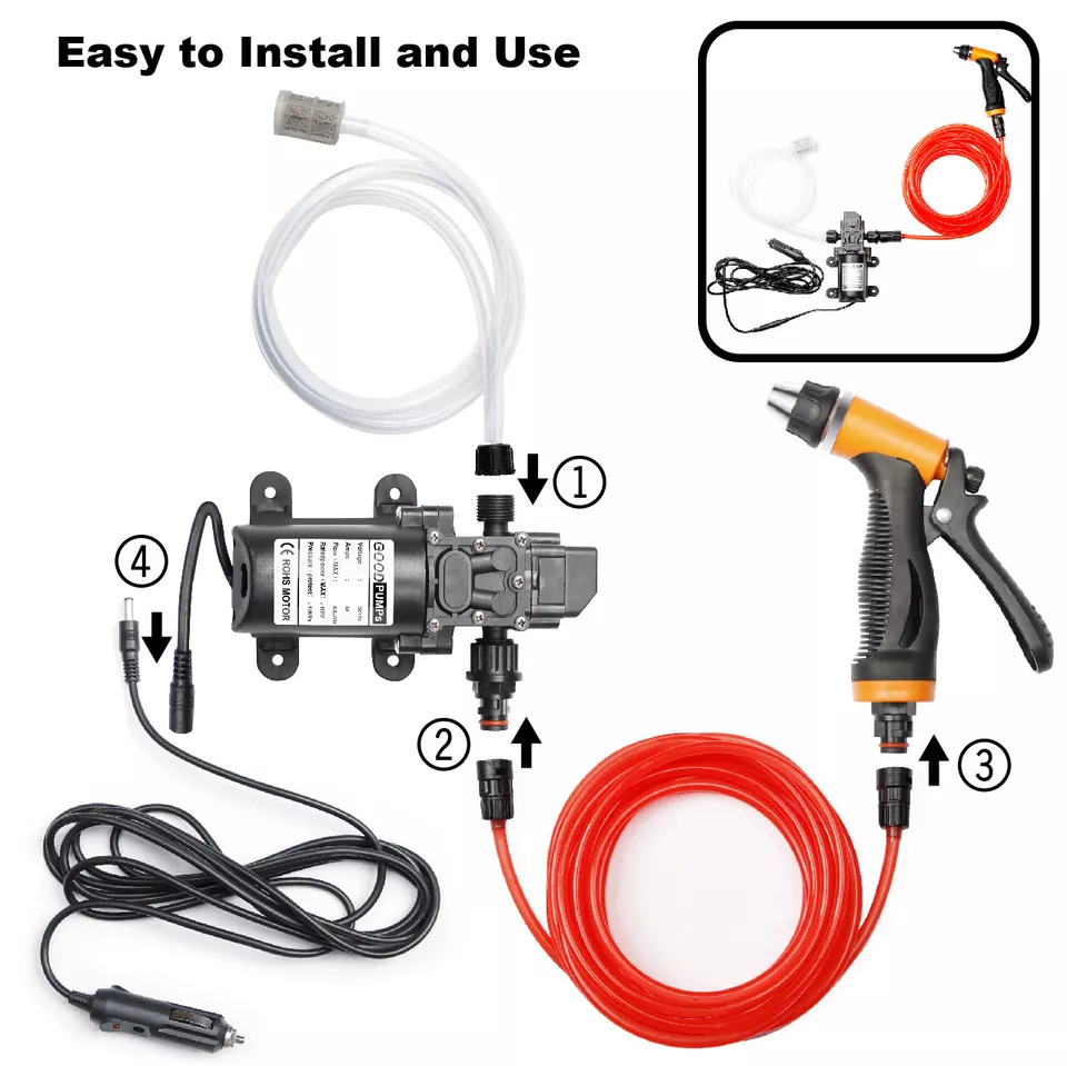 Electric 160PSI Pump Intelligent Car Wash Machine Gun 12V Washer Spray Cleaner