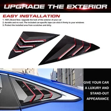 Black Rear Side Window Louvers Air Vent Scoop Shades Cover For Honda Civic 2022+