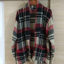 Polo by Ralph Lauren Plaid Shawl Collar Wool Cardigan men Size L from JP